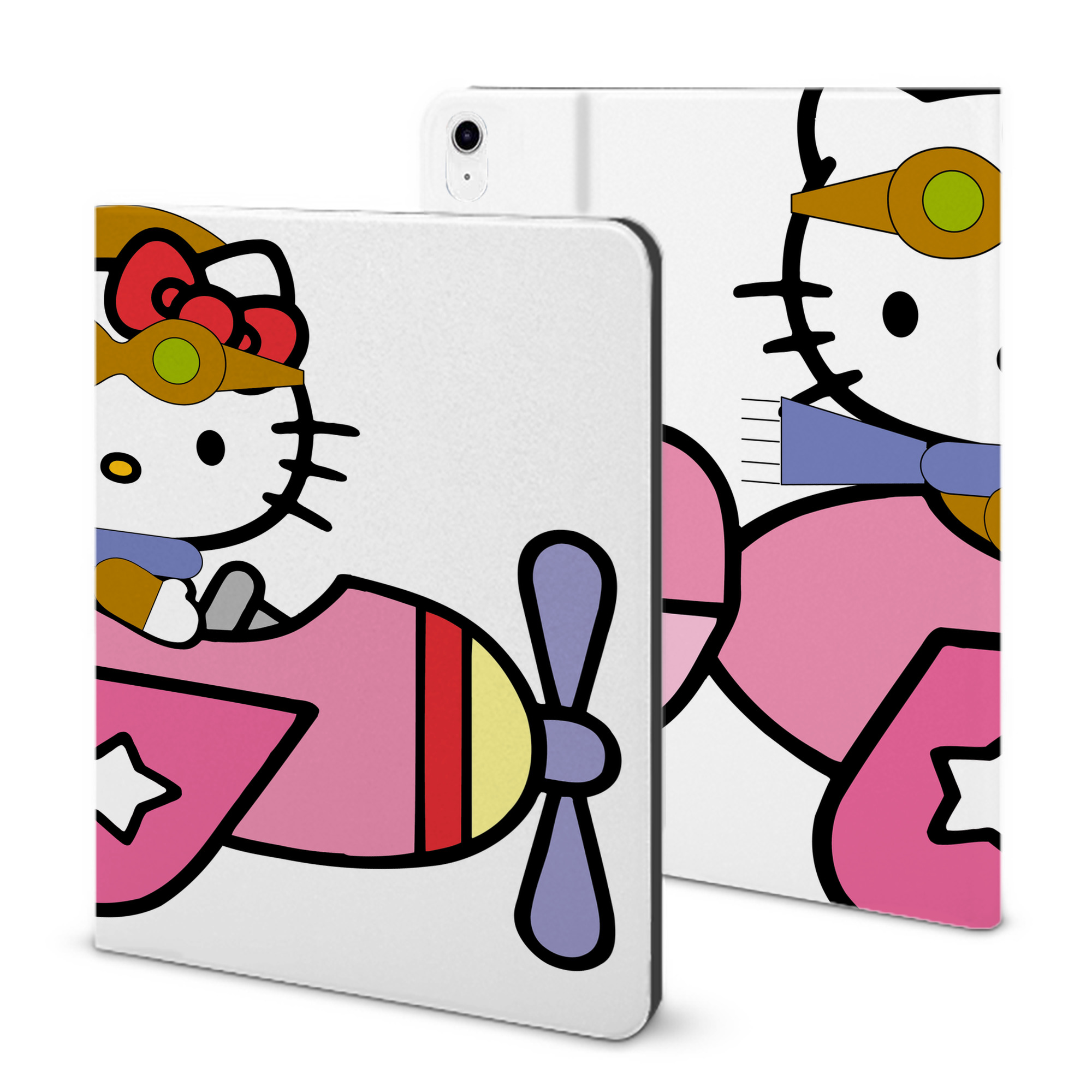 （画像用） Hello Kitty ハローキティ IPad ケース ブック型 PUレザー TPU 耐衝撃 軽量 薄型 ペン収納なし 全面保護 IPad 各モデル対応